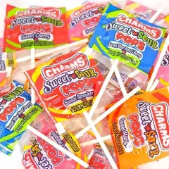 Charms Sweet and Sour Pops Assorted, 48 Count