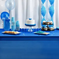 Juvale 3 Pack Plastic Royal Blue Tablecloth for Parties, Rectangular Disposable Table Cover for Birthday, Graduation Party Supplies, 54 x 108 In