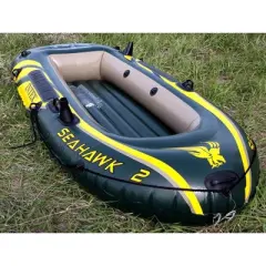 Intex Seahawk Inflatable Floating Boat Raft Set with Oars & Air Pump