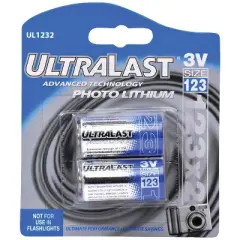 Ultralast&reg; UL1232 CR123-A 3-Volt Photo Lithium Batteries, 2 pk in Multicolored
