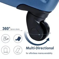 Coolife Hardshell Luggage, Lightweight Durable ABS Suitcase with Double Spinner Wheels, TSA Lock, 20-Inch Travel Carry-On Luggage