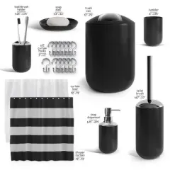 Hearth & Harbor 20 Piece Complete Bathroom Accessories Set with Shower Curtain and More
