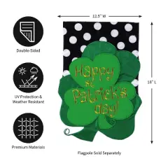 Evergreen St. Patrick's Day Bouquet Applique Garden Flag, 12.5 x 18 inches