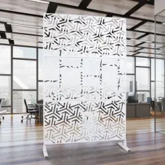 DSVIMOY Outdoor & Indoor Privacy Screen, Freestanding Decorative Privacy Screen for Deck Balcony Patio, White, 48"*76"*16"
