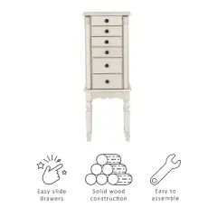 Obrecht Jewelry Armoire Off White - Powell Company
