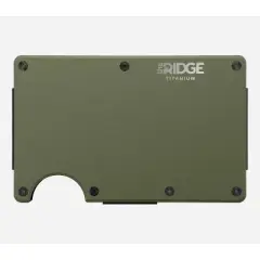 Ridge Wallet - Matte Olive Titanium - Cash Strap