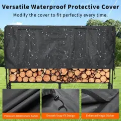 Firewood Rack with Cover, Holders Firewood Outdoor Log Rack with Zipper, Heavy Duty Indoor Firewoods Storage Log Racks