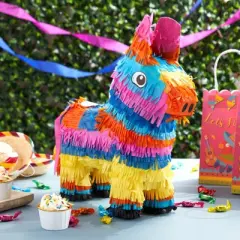 Blue Panda Donkey Pinata for Cinco de Mayo Party Decorations, Kids Pinatas for Birthday Party, Small, 12.5 x 15 x 4.7 In