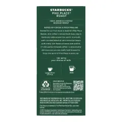Starbucks by Nespresso Original Line Pods Medium Roast Coffee Pike Place Roast - 10ct
