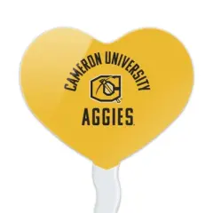 Cameron University Aggies Logo Heart Love Cupcake Picks Toppers Decoration Set of 6