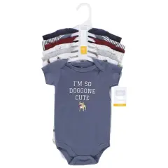 Hudson Baby Infant Boy Cotton Bodysuits, Boy Dogs