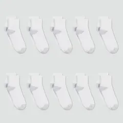 Hanes Women's Extended Size 10pk Ankle Socks - 8-12