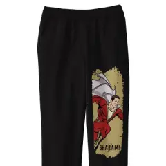 Shazam! Movie Grunge Frame with Character and Logo Youth Black Graphic Jogger Pants