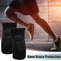 Unique Bargains Knee Brace Protection Polyester Soft Breathable Knee Pads Soft Breathable Knee Support Knee Brace for Sport Gym 1 Pair Black