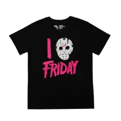 Friday the 13th Adult Juniors Black Sleepwear Set: Tee Shirt and Sleep Pants