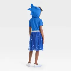 Girls' Sonic the Hedgehog Halloween Hooded Dress - Dark Blue