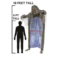 Halloween Express Animated Looming Ghoul Walk-Through Halloween Decoration - 10 ft - Gray