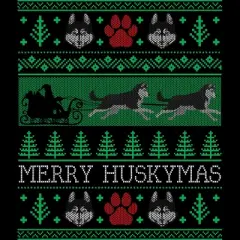 Women's Design By Humans Christmas Siberian Husky Dog Funny Husky Ugly Christmas Sweater By pahari Racerback Tank Top