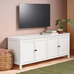 Traditional Storage TV Stand with Doors and Shelves for TVs up to 65" Classic White - Room Essentials&trade;