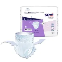 Seni Active Super Plus Disposable Underwear Pull On with Tear Away Seams Medium, S-ME09-AP1, Heavy