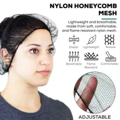 Bison Life Alphanet Disposable 24" Nylon Honeycomb Hair Net for Women & Men - 100 Pcs