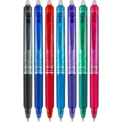 Pilot FriXion Clicker Erasable Gel Ink Retractable Pen Assorted Ink .5mm 7/Pack 32509