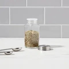 3.5oz Glass Square Spice Jar - Threshold&trade;: Traditional Clear Seasoning Bottle, Hand Wash, 4.13" Height