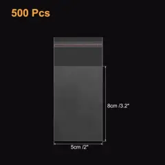 Unique Bargains Self-Sealing Water Resistant Cello Poly Bags for Packing Cookies 500 Pcs