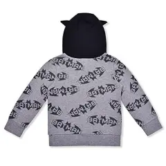 Warner Bros Boy's Batman Allover Print Pullover Hoodie with 3D Ears for toddler