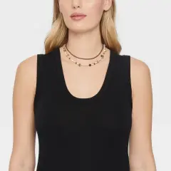 Necklace Semi-Precious Jasper Tiger Eye Labradorite Opal Beaded Necklace Set 2pc - Universal Thread&trade;