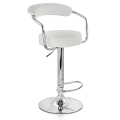 Elama 2 Piece Faux Leather Retro Adjustable Bar Stool with Chrome Handles and Base