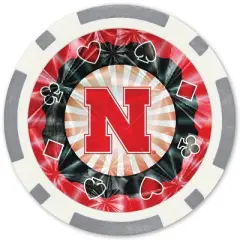 MasterPieces Casino Style 20 Piece 11.5 Gram Poker Chip Set NCAA Nebraska Cornhuskers Silver Edition