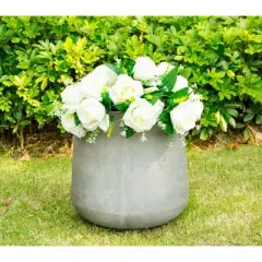 Rosemead Home & Garden, Inc. Concrete Outdoor Planter Pot Natural 13"x13"