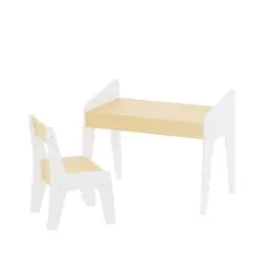 TopComfy Seating Sets Kids Table Set with Chair Modern Design for Kids Room, White, 22.44"*11.81"*22.64"