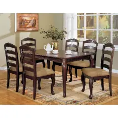 60" Danburn&nbsp;Floral Accented Dining Table Dark Walnut - HOMES: Inside + Out