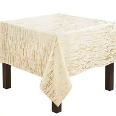 Saro Lifestyle Distressed Foil Metallic Design Cotton Tablecloth, 54", Gold