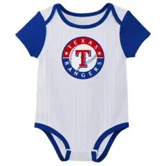 MLB Texas Rangers Infant Boys' White Pinstripe 3pk Bodysuits
