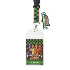 Five Nights at Freddy&rsquo;s Character Collage 22-inch Lanyard with Clear ID Sleeve and Rubber Charm