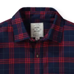 Hope & Henry Mens' Brushed Flannel Button Down Shirt