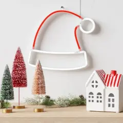 LED Battery Operated Christmas Neon Santa Hat Hangable Sign Red/White - Wondershop&trade;