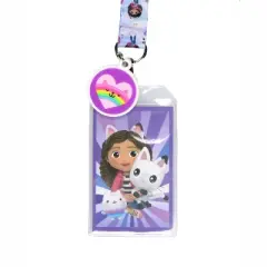 Gabby's Dollhouse Lanyard Badge Holder With Card and 2" Rubber Cat Pendant