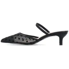 Journee Collection Womens Allana Slip On Kitten Heel Mule Pump