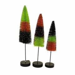 Bethany Lowe 12.0 Inch Tricks And Treats Trees Halloween Decorative Tree Set , Halloween Decor Halloween Tri-Colored (3PC)