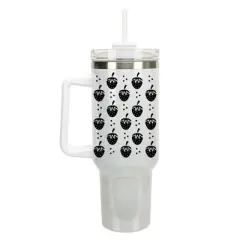 100 North Strawberry Fruit Happy Summer Vibes 40 oz. Stainless Steel, Large Water Bottle Coffee Mug, Spill & Leak Resistant, Thermal Travel Tumbler