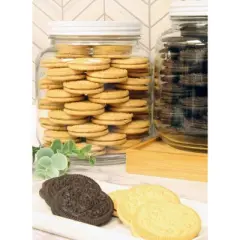 Cornucopia Brands-64oz Clear Half Gallon Wide-mouth Glass Jars with White Metal Lids 2pk