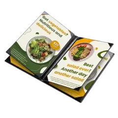 WeChef 5 Pack Menu Covers 8.5 x 14" 6 Views Faux Leather Cafe Restaurant Bars Black