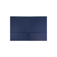 JAM Paper Two-Pocket Textured Linen Business Folders Navy Blue Bulk 25/Pack 386LNAA
