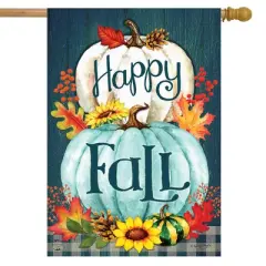 Briarwood Lane House Flag 40x28 For Outdoor Happy Fall Pumpkins Primitive For Fall House Flag