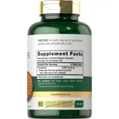 Carlyle Fenugreek Supplement 2000mg | 300 Capsules