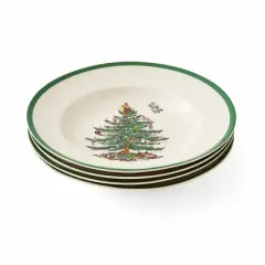 Spode Christmas Tree Soup Plates, Set of 4 - 9 Inch
